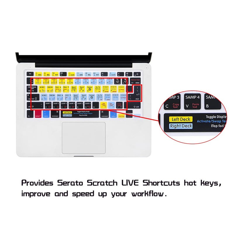 HRH Serato Scratch Live Functional Shortcuts Hotkey Silicone Keyboard Cover Skin for MacBook Air 13,for MacBook Pro13/15/17 (with or w/Out Retina Display,2015 or Older Version),for iMac Older - Image 2
